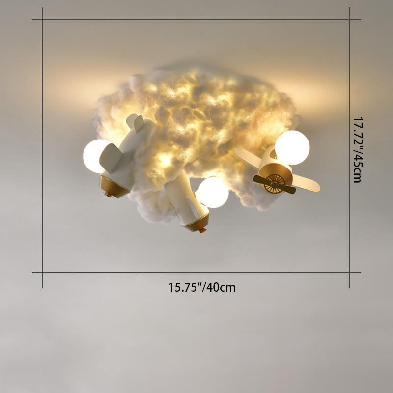 Modern Creative Spray Airplane Cotton 1/3/5-Light Kids Flush Mount Ceiling Light Cuvalon
