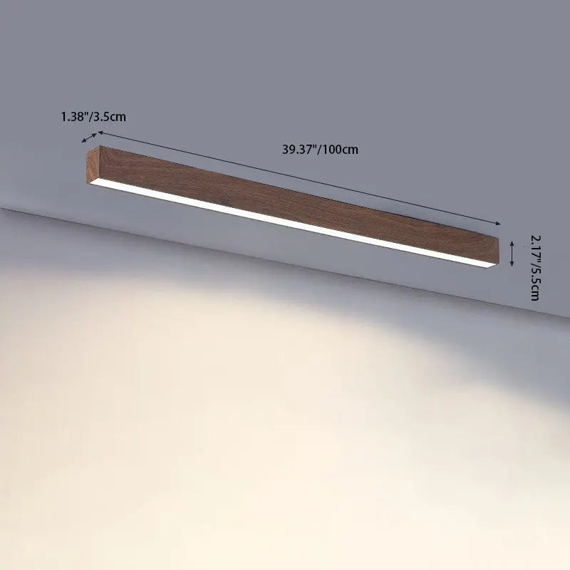 Modern Minimalist Wood Grain Aluminum Strips LED Flush Mount Ceiling Light Cuvalon