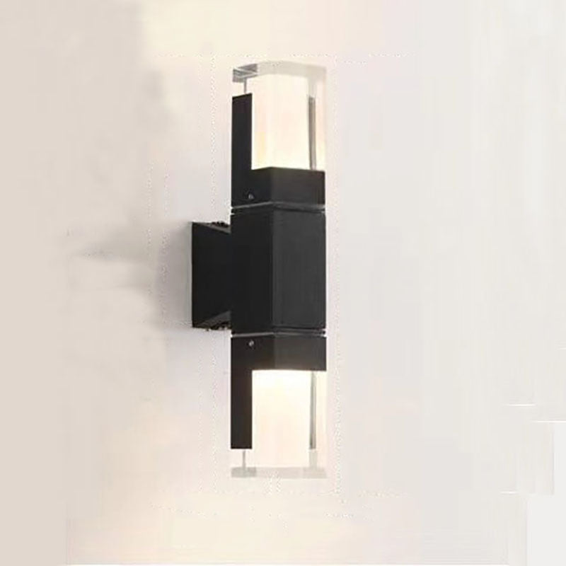 Outdoor Modern Waterproof Rectangular Column LED Wall Sconce Lamp Cuvalon