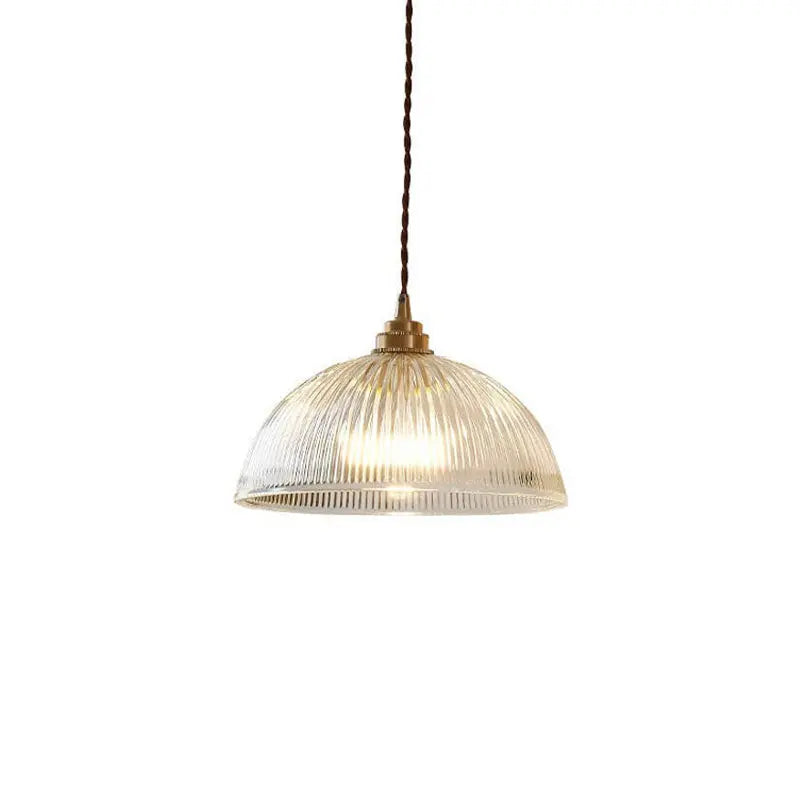 Modern Simple Clear Glass Dome Pot Lid 1-Light Pendant Light Cuvalon