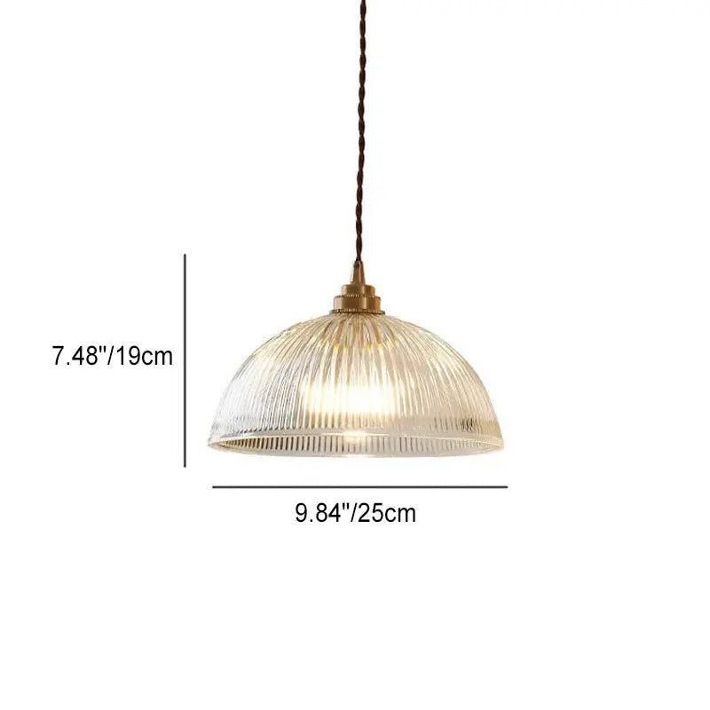 Modern Simple Clear Glass Dome Pot Lid 1-Light Pendant Light Cuvalon