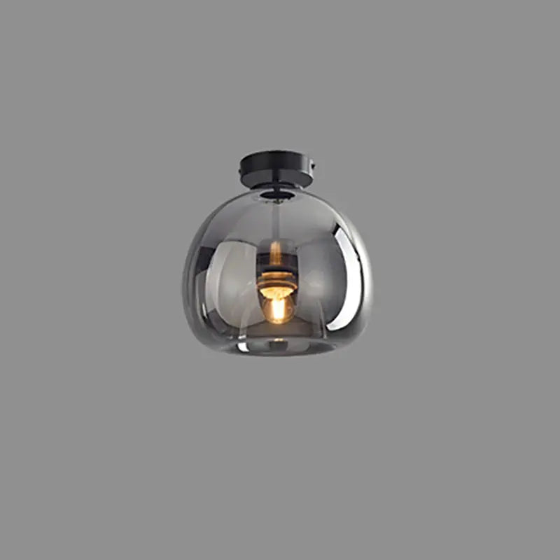 Nordic Light Luxury Round Glass Ball 1-Light Semi-Flush Mount Ceiling Light Cuvalon