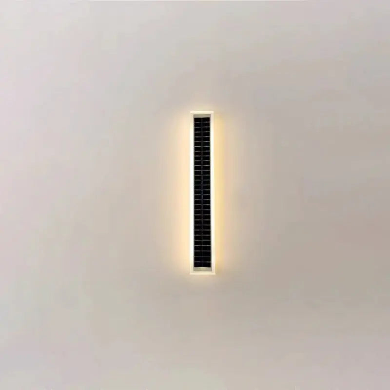 Minimalist Outdoor Solar Rectangular Strip Waterproof Patio LED Wall Sconce Lamp Cuvalon