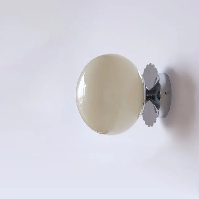 Modern Vintage Minimalist Iron Glass Round Head 1-Light Wall Sconce Lamp Cuvalon