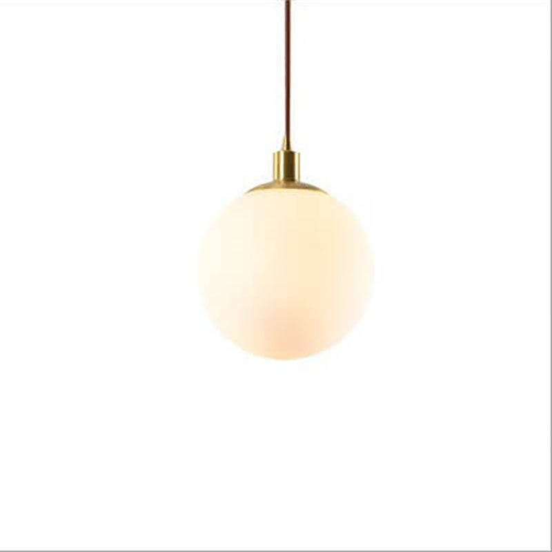 Nordic Minimalist White Orb 1-Light Pendant Light Cuvalon