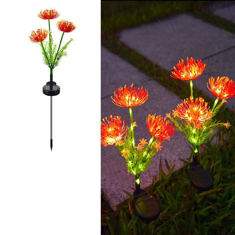 Modern Art Deco Waterproof Solar Plastic Stainless Steel ABS Simulated Flower LED Landscape Light For Garden Cuvalon