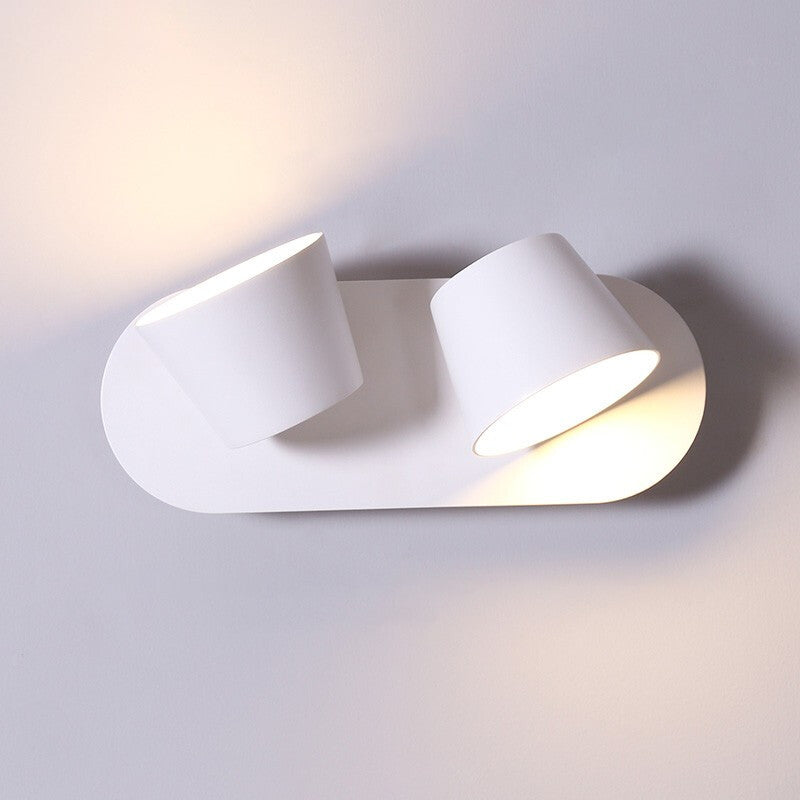 Contemporary Minimalist Dome Frosted Rotatable Aluminum LED Reading Wall Sconce Lamp For Bedroom Cuvalon