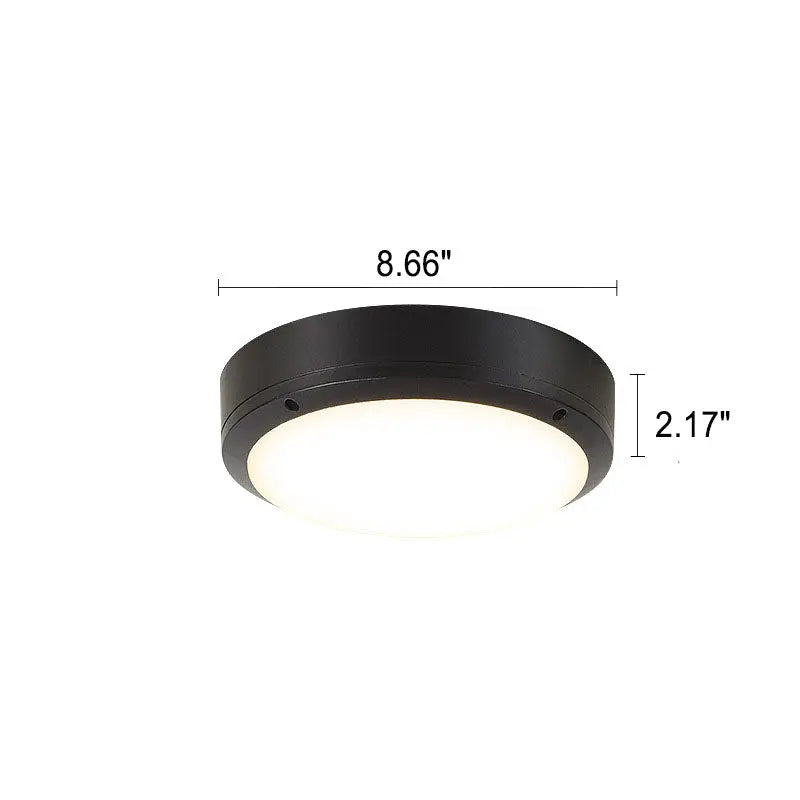 Simple Outdoor Waterproof Aluminum Round LED Flush Mount Ceiling Light Cuvalon