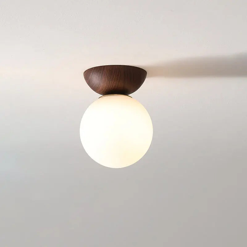 Modern Minimalist Glass Iron Orb 1-Light Semi-Flush Mount Light/Pendant Light for Living Room Cuvalon