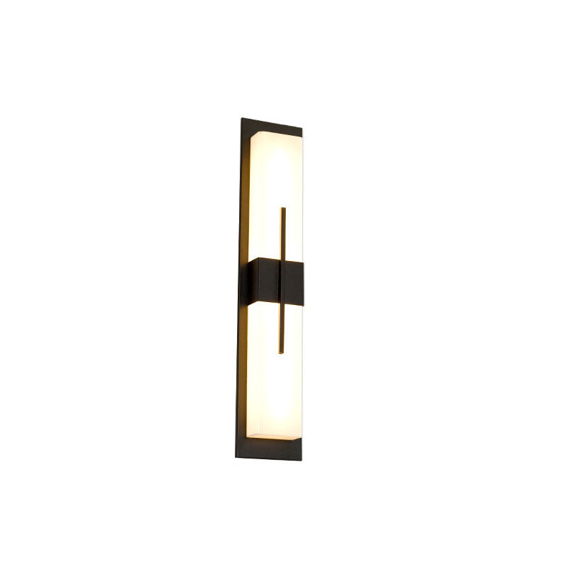 Outdoor Minimalist Rectangular Stainless Steel Acrylic LED Waterproof Wall Sconce Lamp Cuvalon