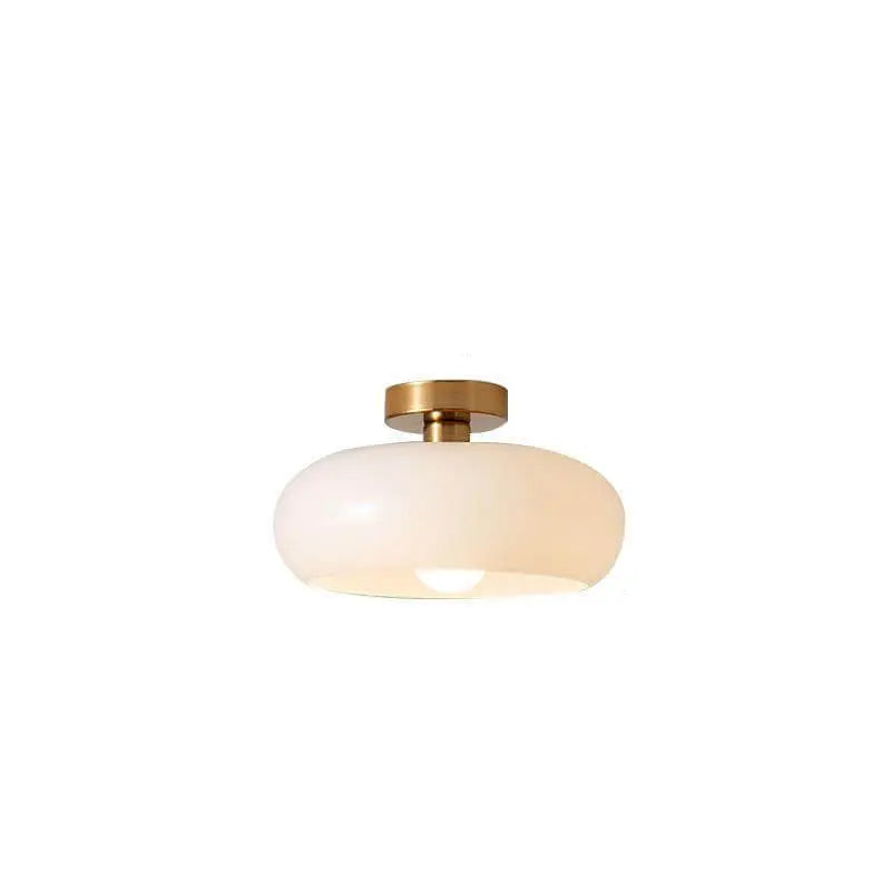 Modern Retro Round Solid Color Glass Electroplated Copper  1-Light Pendant Light Flush Mount Light Cuvalon