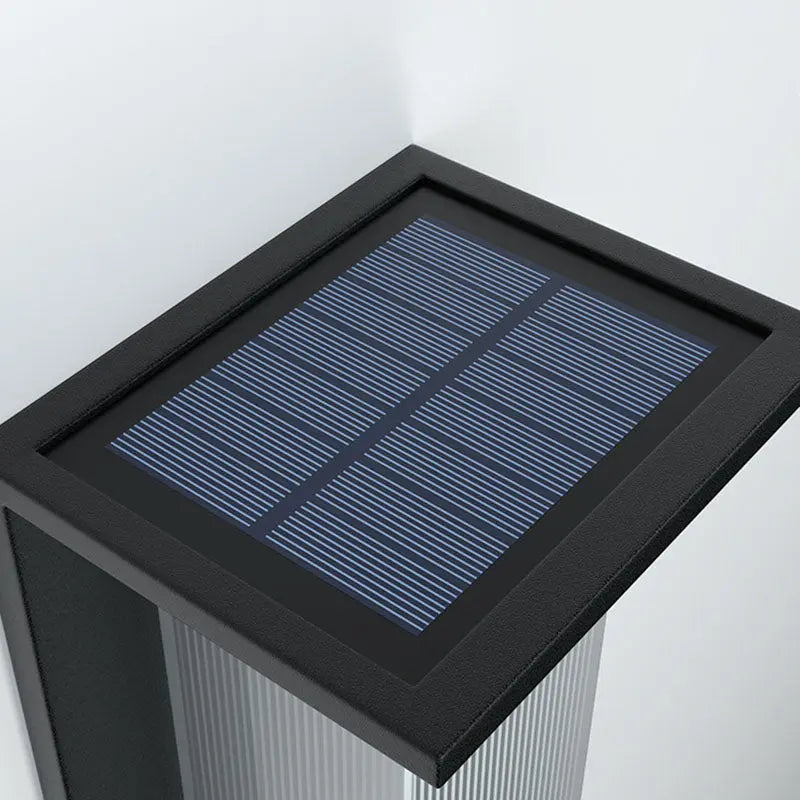 Modern Minimalist Solar Waterproof Rectangular Stainless Steel Acrylic LED Outdoor Wall Sconce Lamp For Outdoor Patio Cuvalon