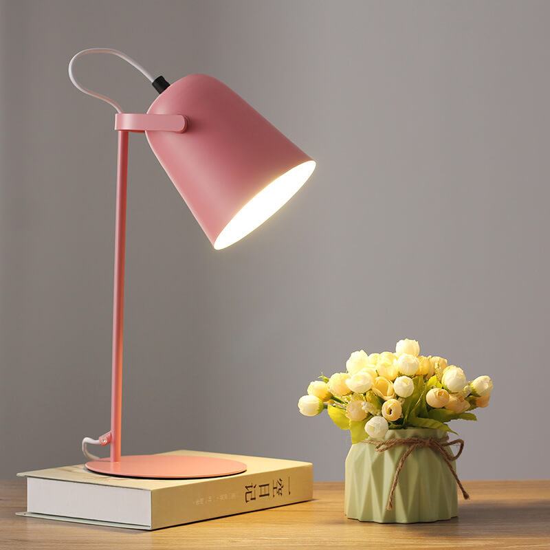 Nordic Macaron Color Creative Iron Bucket Design 1-Light Table Lamp Cuvalon