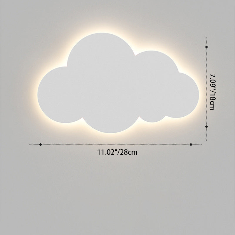 Contemporary Creative Cartoon Smiley Cloud Iron Acrylic Shade LED Kids Wall Sconce Lamp For Bedroom Cuvalon