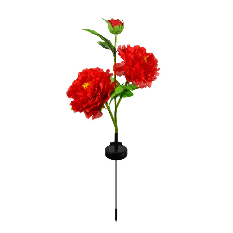 Contemporary Creative Solar Peony Flower LED Waterproof Lawn Landscape Insert Light For Outdoor Patio Cuvalon