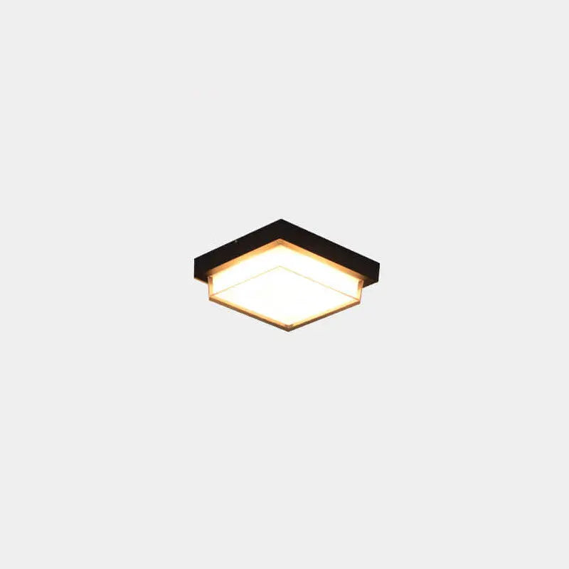 Modern Outdoor Square Aluminum Acrylic Induction LED Flush Mount Ceiling Light Cuvalon