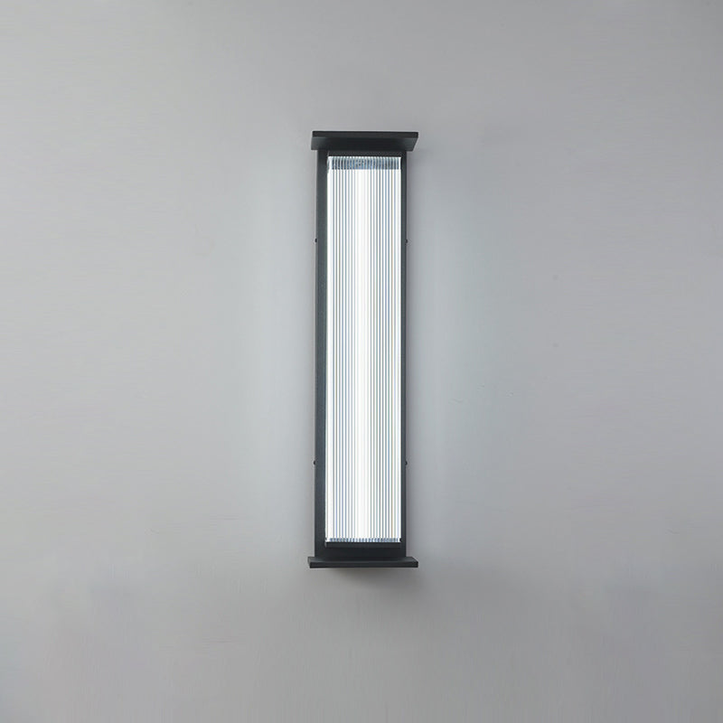 Modern Minimalist Waterproof Rectangular Stainless Steel Acrylic LED Wall Sconce Lamp For Outdoor Patio Cuvalon