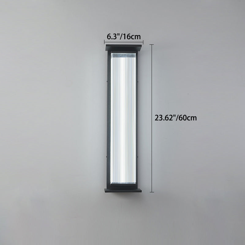 Modern Minimalist Waterproof Rectangular Stainless Steel Acrylic LED Wall Sconce Lamp For Outdoor Patio Cuvalon