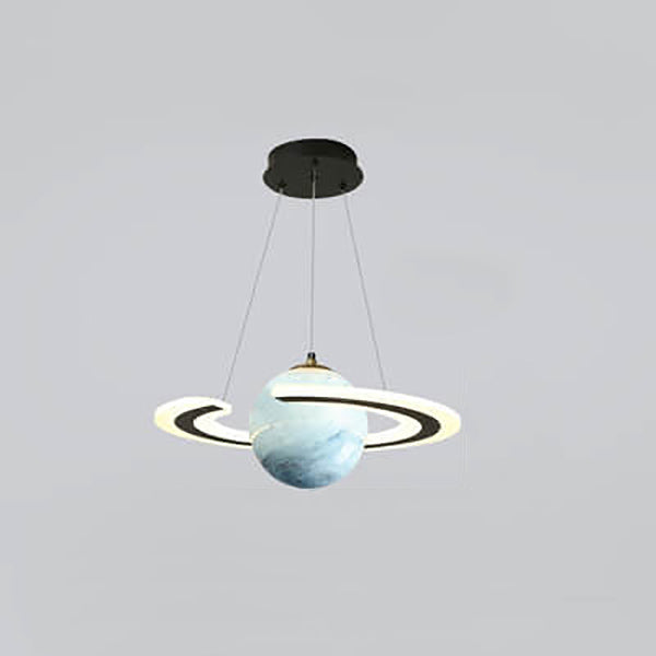 Modern Creative Space Planet Circle Kids LED Chandelier Cuvalon