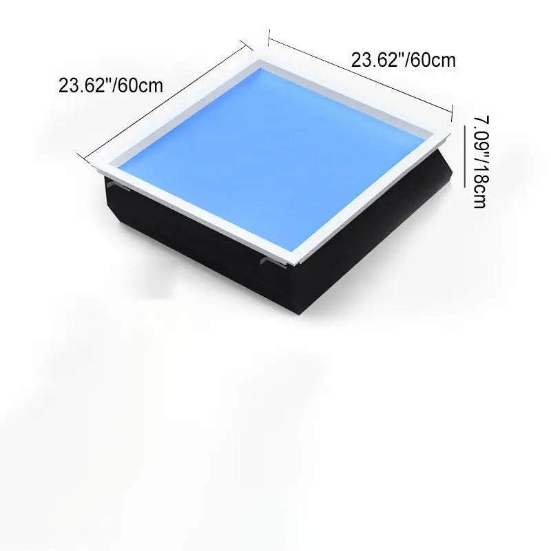 Modern Minimalist Smart Blue Sky Metal LED Flush Mount Ceiling Light for Living Room Cuvalon