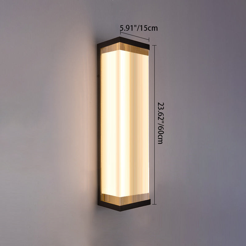 Modern Minimalist Waterproof Rectangular Stainless Steel Acrylic LED Outdoor Wall Sconce Lamp For Outdoor Patio Cuvalon