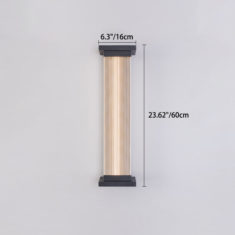 Modern Minimalist Waterproof Striped Rectangle Stainless Steel Acrylic Wall Sconce Lamp For Outdoor Patio Cuvalon