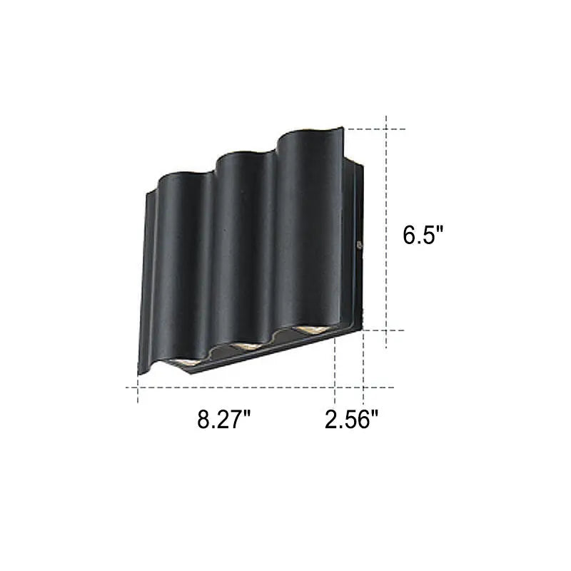 Modern Wave Aluminum Waterproof LED Outdoor Wall Sconce Lamp Cuvalon