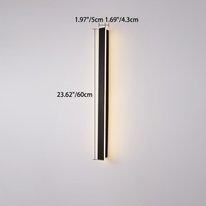 Modern Minimalist Long Rectangular Aluminum Acrylic LED Wall Sconce Lamp For Garden Cuvalon