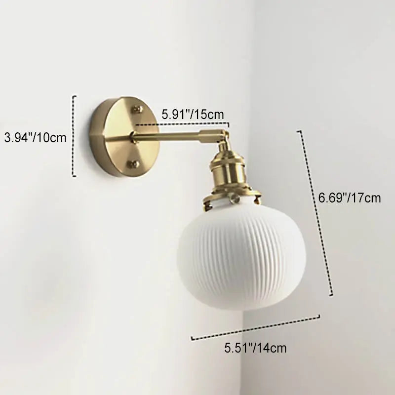 Japanese Retro Minimalist Cylinder Oval Brass Lucite 1-Light Wall Sconce Lamp Cuvalon