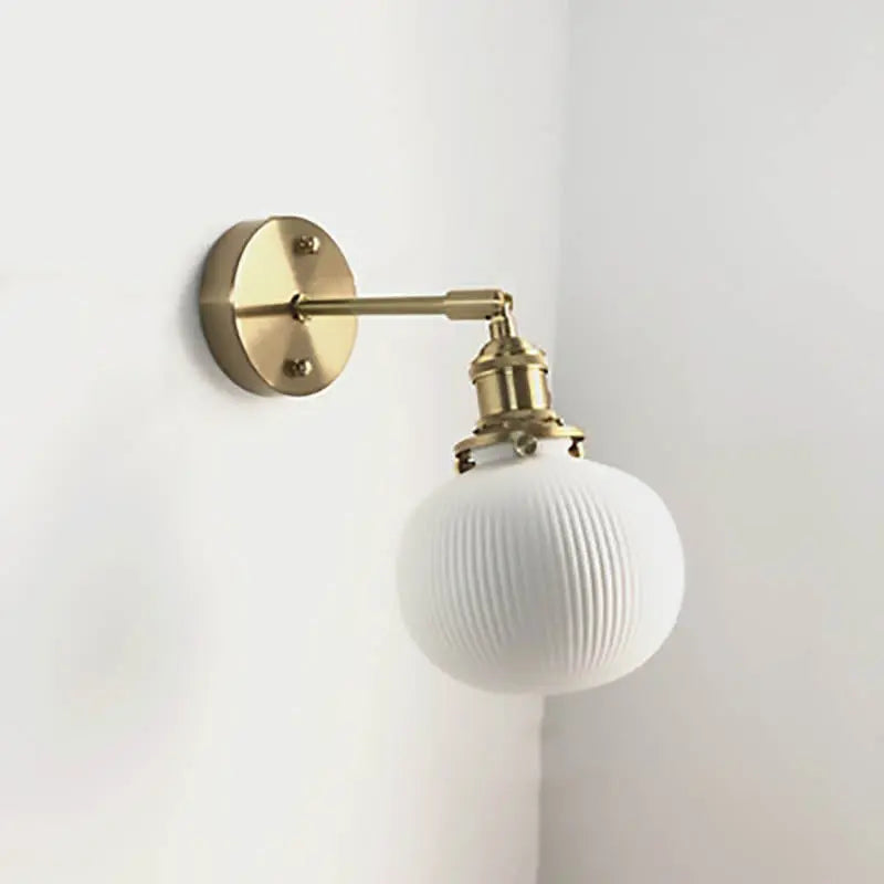 Japanese Retro Minimalist Cylinder Oval Brass Lucite 1-Light Wall Sconce Lamp Cuvalon