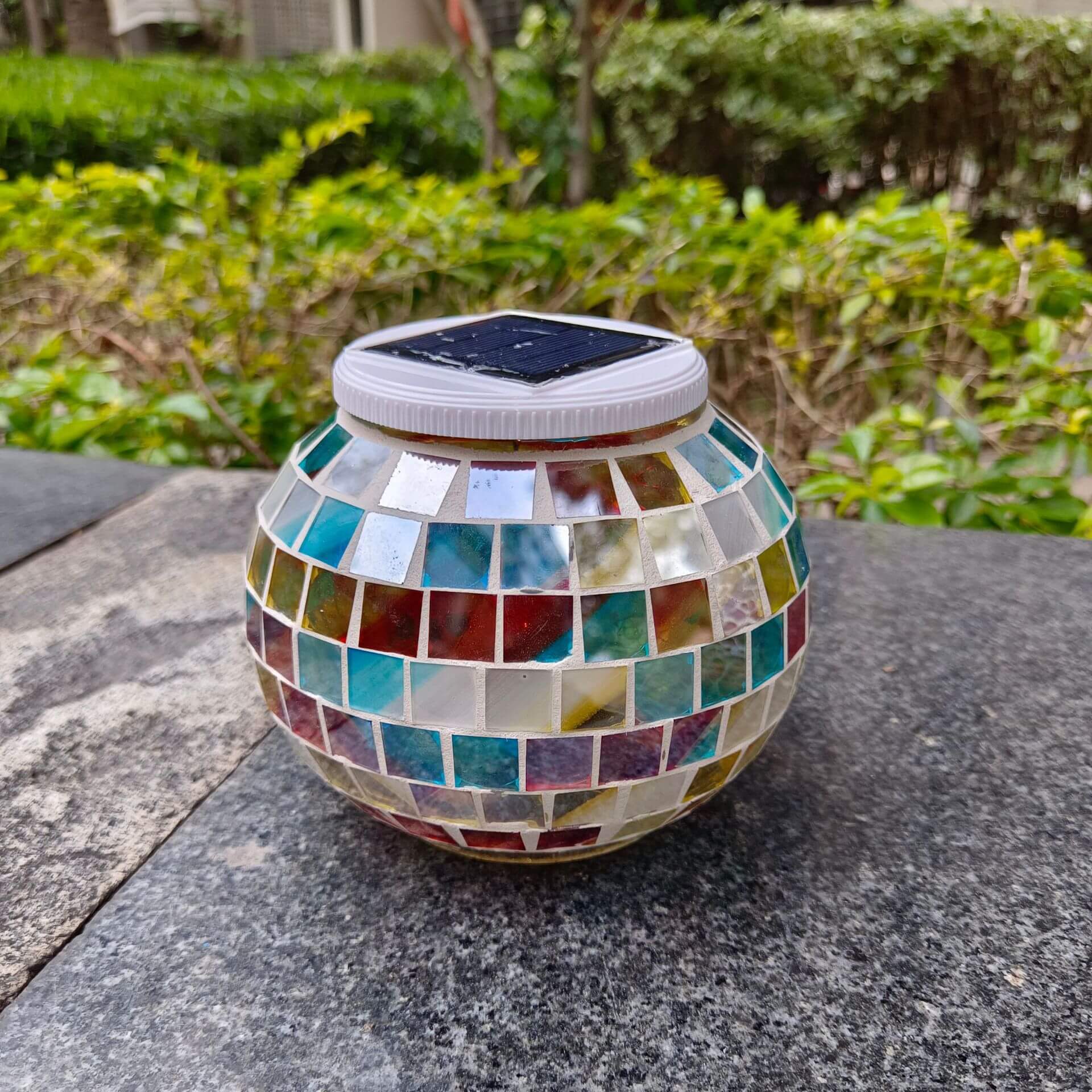 Modern Creative Stained Glass Solar LED Outdoor Garden Lawn Light Cuvalon