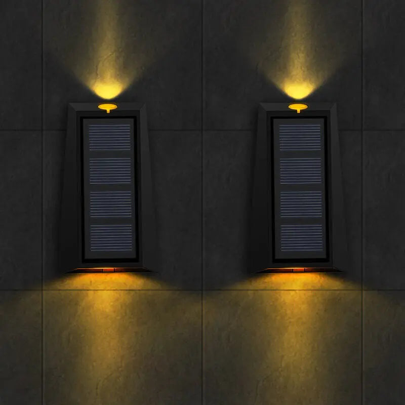 Solar Simple Trapezoid Outdoor RGB Patio LED Wall Sconce Lamp Cuvalon
