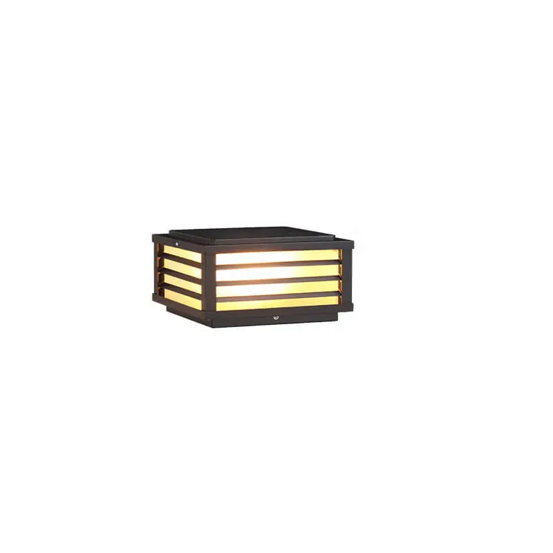 Modern Minimalist Waterproof Solar Square Aluminum PC LED Post Landscape Lighting for Garden Cuvalon