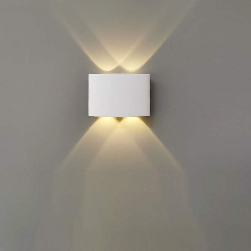 Modern Minimalist Waterproof Cylinder Rectangular Aluminium Iron Acrylic LED Wall Sconce Lamp For Outdoor Patio Cuvalon