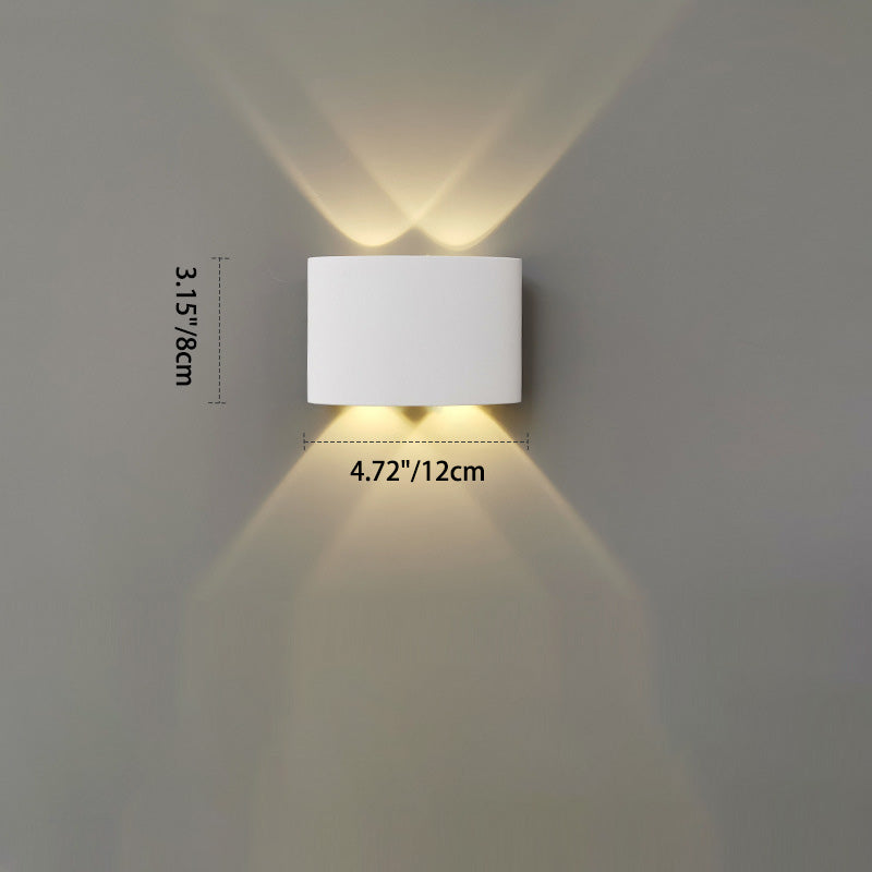 Modern Minimalist Waterproof Cylinder Rectangular Aluminium Iron Acrylic LED Wall Sconce Lamp For Outdoor Patio Cuvalon
