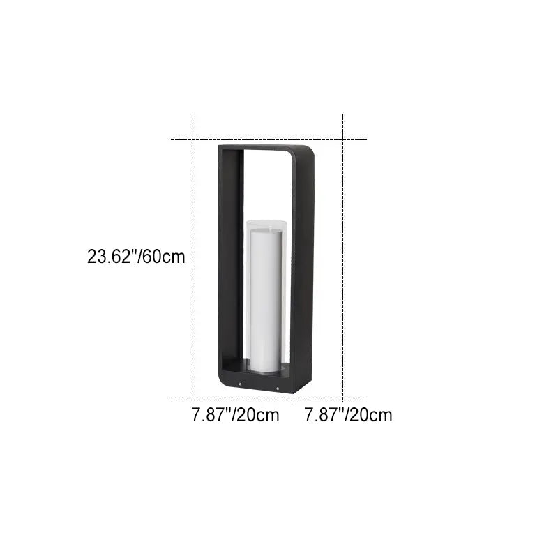 Modern Minimalist Square Frame Stainless Steel Acrylic LED Waterproof Lawn Landscape Light For Outdoor Patio Cuvalon