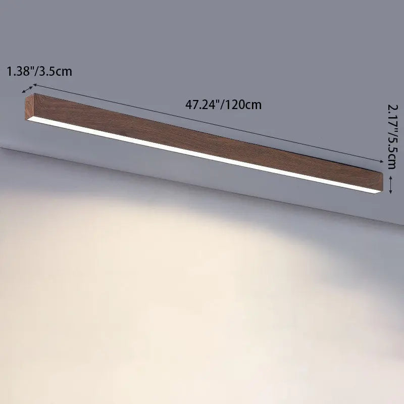 Modern Minimalist Wood Grain Aluminum Strips LED Flush Mount Ceiling Light Cuvalon
