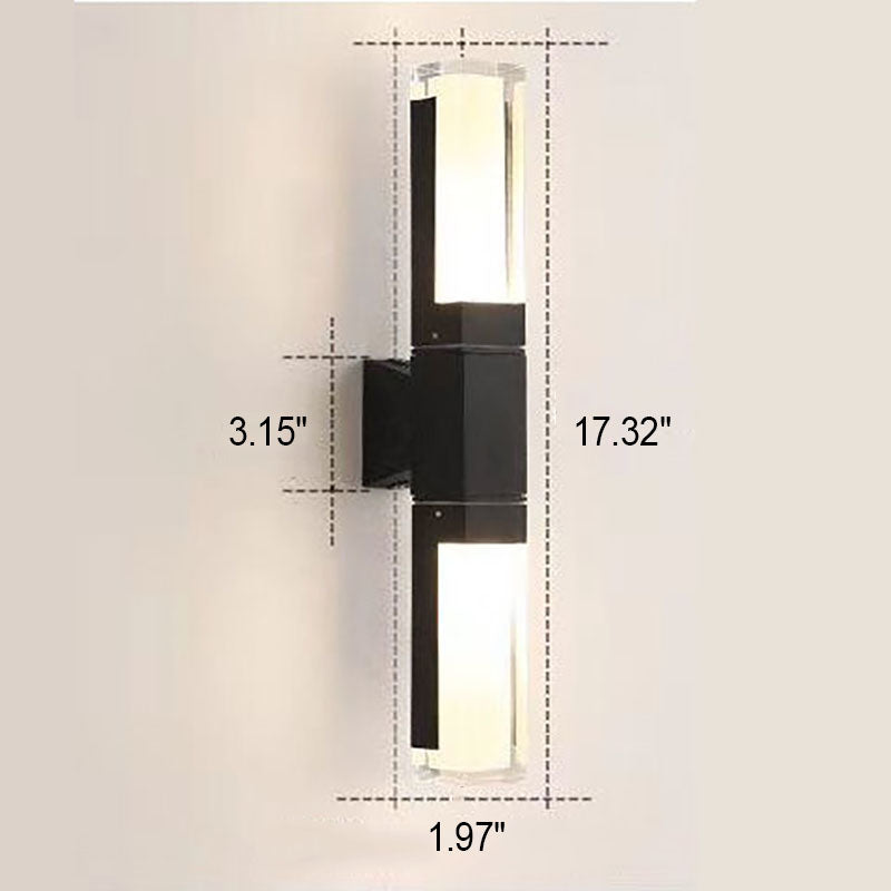 Outdoor Modern Waterproof Rectangular Column LED Wall Sconce Lamp Cuvalon