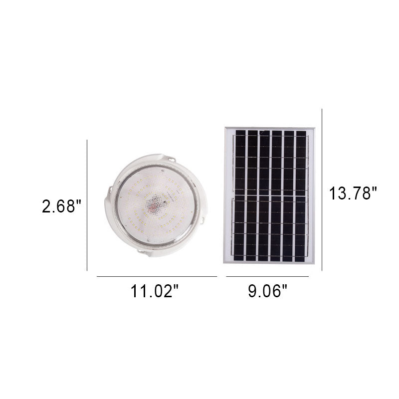 Modern Round Solar LED Remote Control Outdoor Indoor Flush Mount Lighting Cuvalon