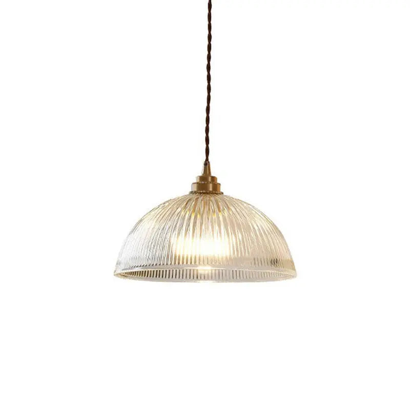 Modern Simple Clear Glass Dome Pot Lid 1-Light Pendant Light Cuvalon