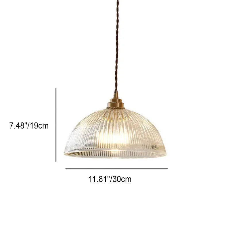 Modern Simple Clear Glass Dome Pot Lid 1-Light Pendant Light Cuvalon