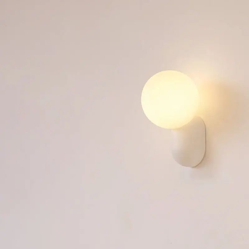 Macaron Cream Style Resin Glass Ball 1-Light Wall Sconce Lamp Cuvalon
