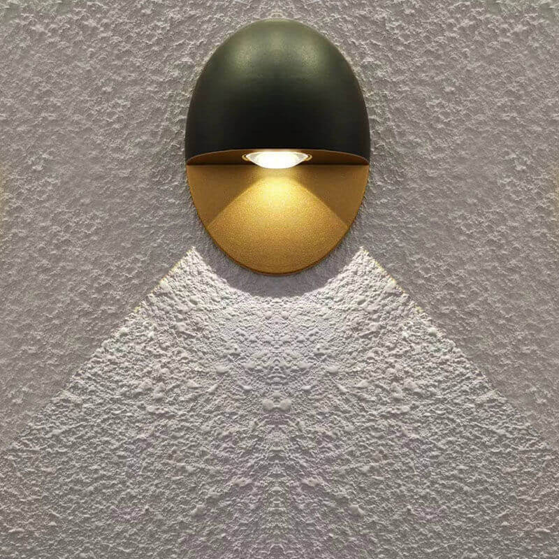 Modern Minimalist Oval Shape Aluminum Outdoor Waterproof LED Wall Sconce Lamp Cuvalon