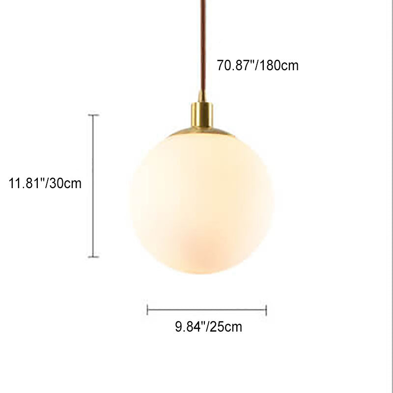 Nordic Minimalist White Orb 1-Light Pendant Light Cuvalon