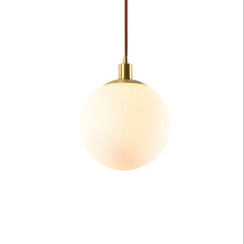 Nordic Minimalist White Orb 1-Light Pendant Light Cuvalon