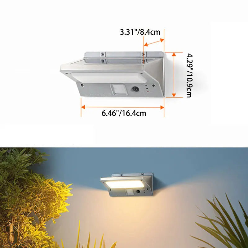 Modern Minimalist Solar Rectangular Trapezoidal ABS PC LED Wall Sconce Lamp For Garden Cuvalon