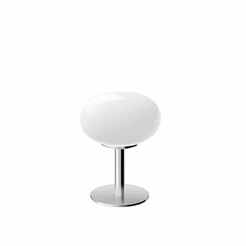 Nordic Vintage Cream Round Glass 1-Light Table Lamp Cuvalon