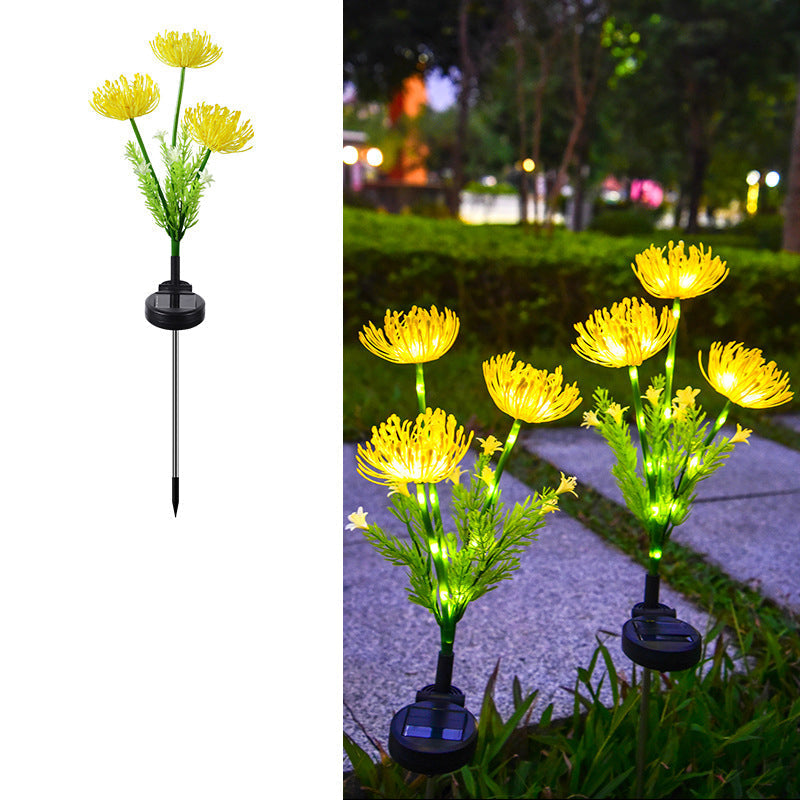 Modern Art Deco Waterproof Solar Plastic Stainless Steel ABS Simulated Flower LED Landscape Light For Garden Cuvalon