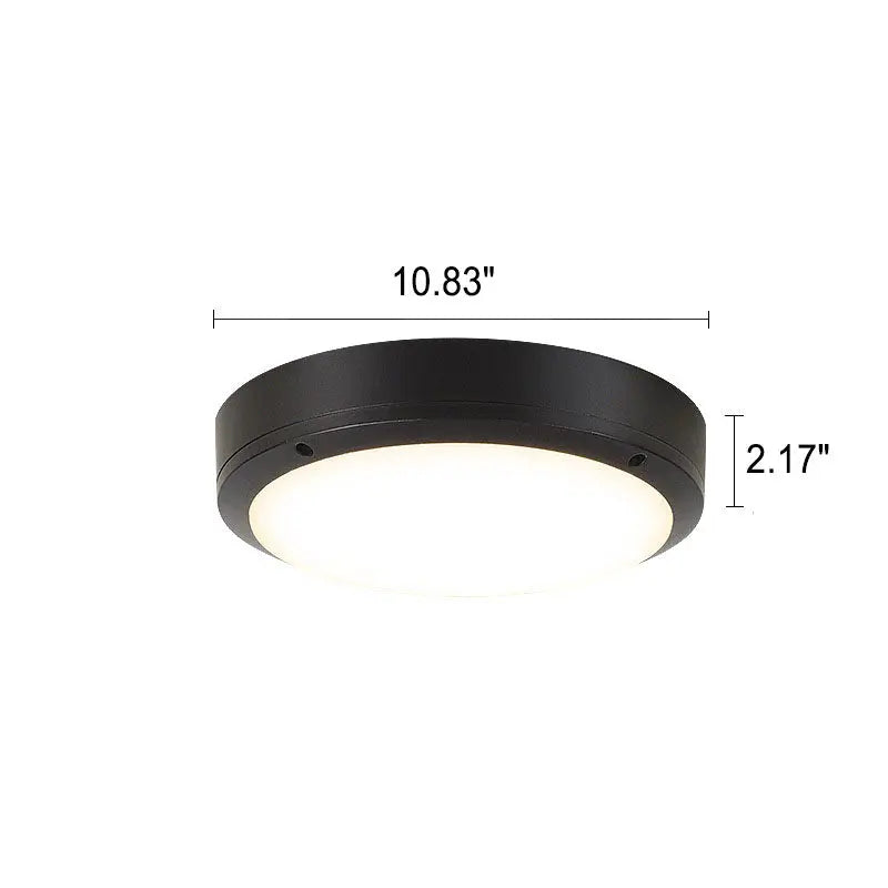 Simple Outdoor Waterproof Aluminum Round LED Flush Mount Ceiling Light Cuvalon
