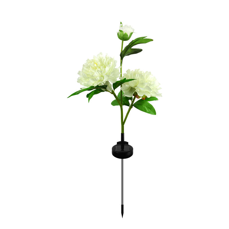 Contemporary Creative Solar Peony Flower LED Waterproof Lawn Landscape Insert Light For Outdoor Patio Cuvalon